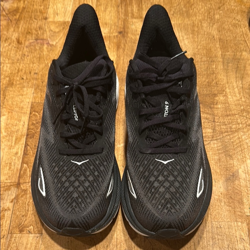 Hoka Black Athletic Sneakers with Breathable Mesh